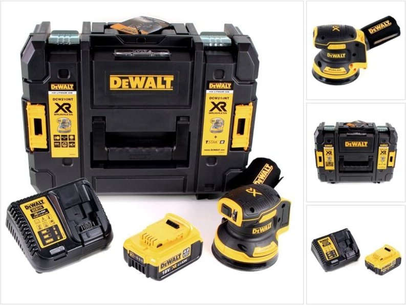 Dcw 210 M1 Akku Exzenterschleifer Brushless 18V 12.000U/min 125mm + 1x Akku 4,0 Ah + 1x Schnellladegerät in tstak - Dewa...