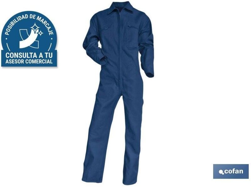 Arbeitsoverall mit sechs Taschen, Modell „Tesla“, Größe L, 65 % Polyester und 35 % Baumwolle, Marineblau
