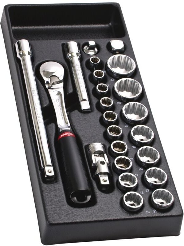 FACOM Modul - Steckschl. 1/2, 12-Kant, 24-tlg.