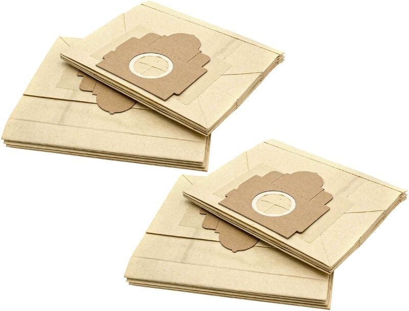 20x Staubsaugerbeutel kompatibel mit Moulinex Power Clean 1250 Staubsauger - Papier, 22,5cm x 20,5cm, Sandfarben - Vhbw