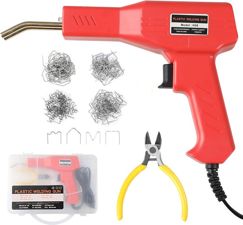 Thumbnail - 50W Kunststoffschweißgerät Heißkunststoffschweißgerät Autostoßstangen-Reparaturset mit 200 Stück Heißheftern
