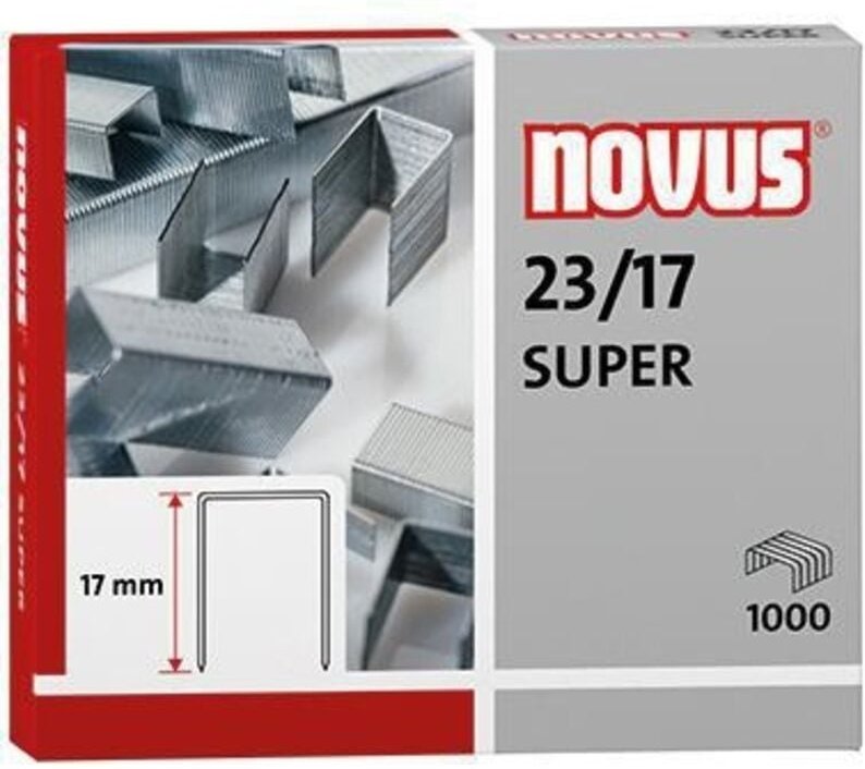 Novus - Heftklammer 23/17 super Blockhefter Stahl verzinkt 1.000 St./Pack.