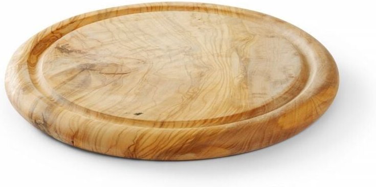 Rundes Brett aus Olivenholz zum Servieren von Aufschnitt, Käse und Snacks, Durchmesser 260 mm