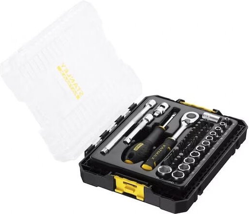 Stakbox m steckdose - ¼'' Stanley set mit 48 stück - fatmax - FMMT98101-0