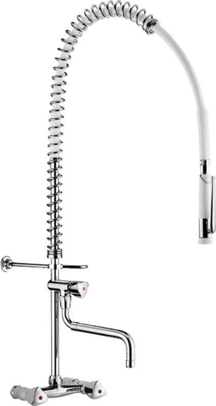 Delabie Geschirrspülbr. we m. Wandmischer+ Handbr. 433000+Auslaufvent.