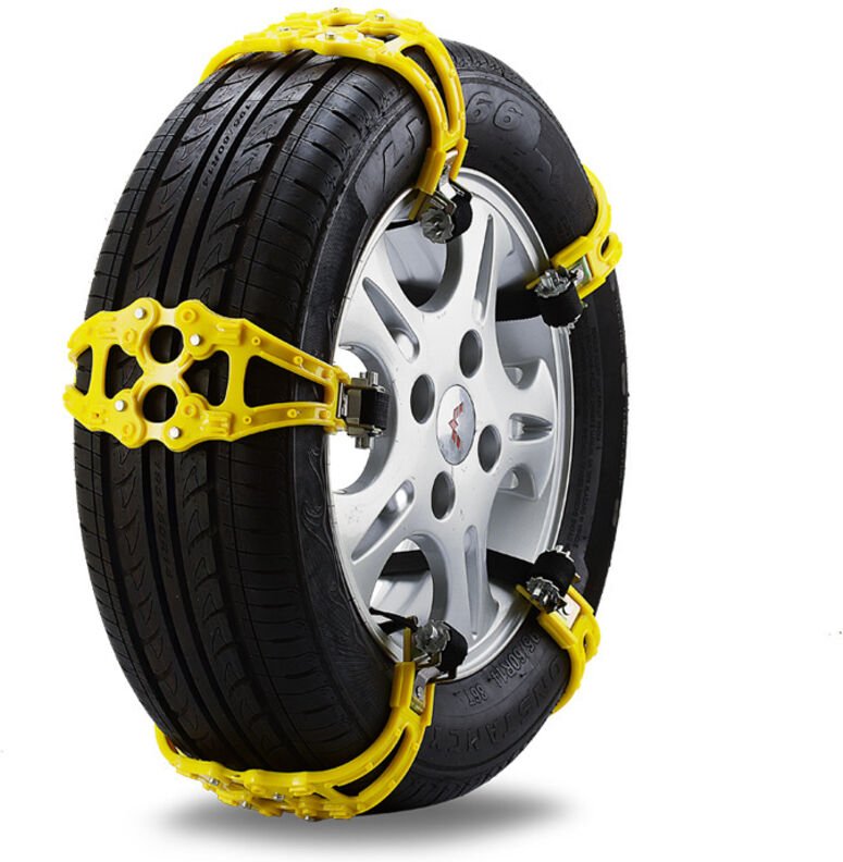 Einteilige Auto-Anti-Ski-Kette, tragbare Schneereifenkette, universelle Reifenbreite 145–245 mm
