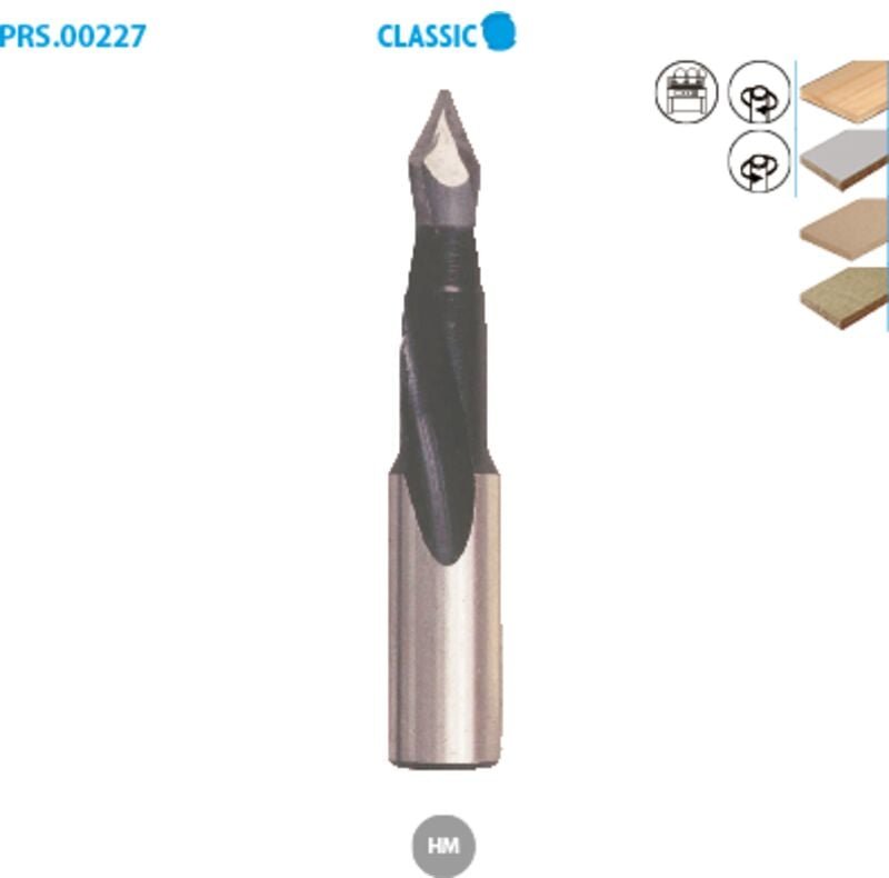 Bohrbohrer aus Hartmetall für Holz Classic ø 5 mm, Länge 70 mm, Nutzlänge 35 mm, Sens R (rechts)