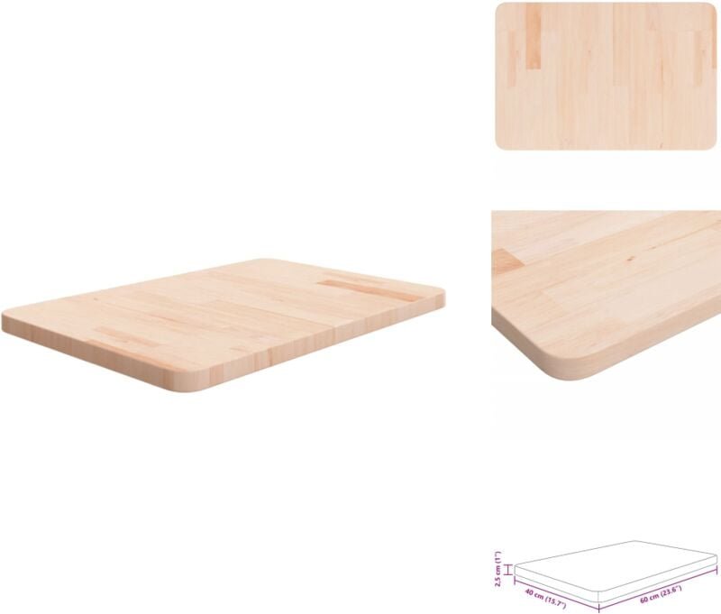 Waschtischplatte 60x40x2,5 cm Massivholz Unbehandelt - Waschtischplatte - Eichenholz Platte - Badezimmersanierung - Arbe...