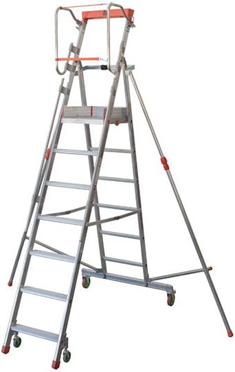 Mobile Stehleiter 6 Stufen - Maximale Arbeitshöhe : 3.59m - CTA-6