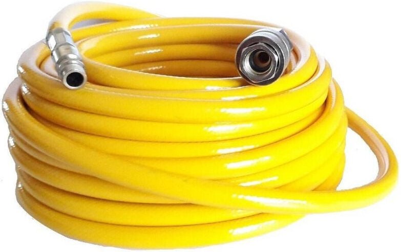 Trade Shop Traesio - Trade Shop - PVC-Druckluftschlauch 18 Meter flexibel für Kompressor-Schnellverbinder -