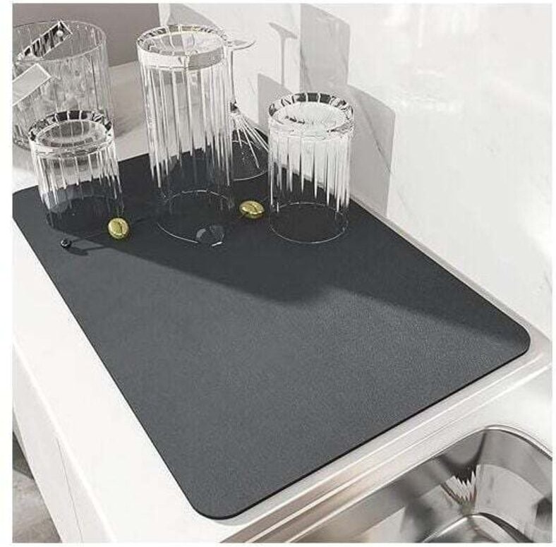Abtropfmatte, super saugfähige Abtropfmatte, schnell trocknende Küchenspülmatte aus Nanofaser, maschinenwaschbare Abtrop...