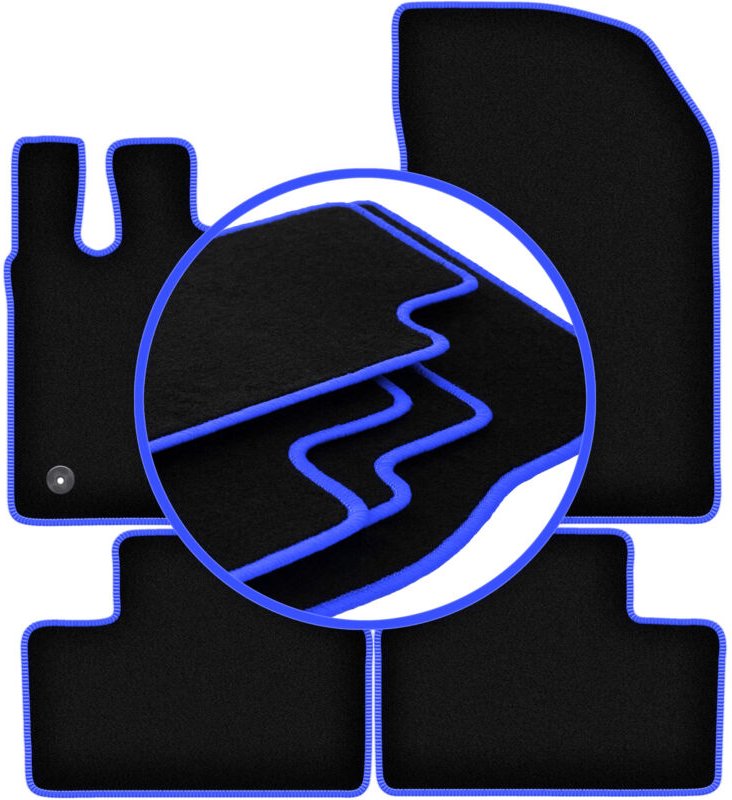 CARLUX-BLUE Autofußmatten für: Renault Captur II Crossover (2020-)