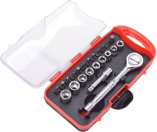 Steckschlüssel Satz 23-tlg. Ratschenkasten 6-12mm