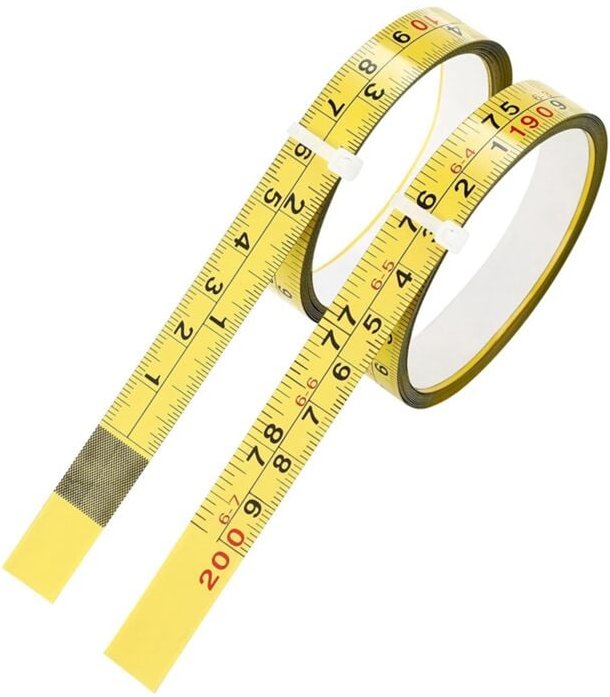 2 Packungen selbstklebendes Maßband aus Stahl, Ablesung von rechts nach links, 200 cm oder 78 Zoll, imperiales und metri...