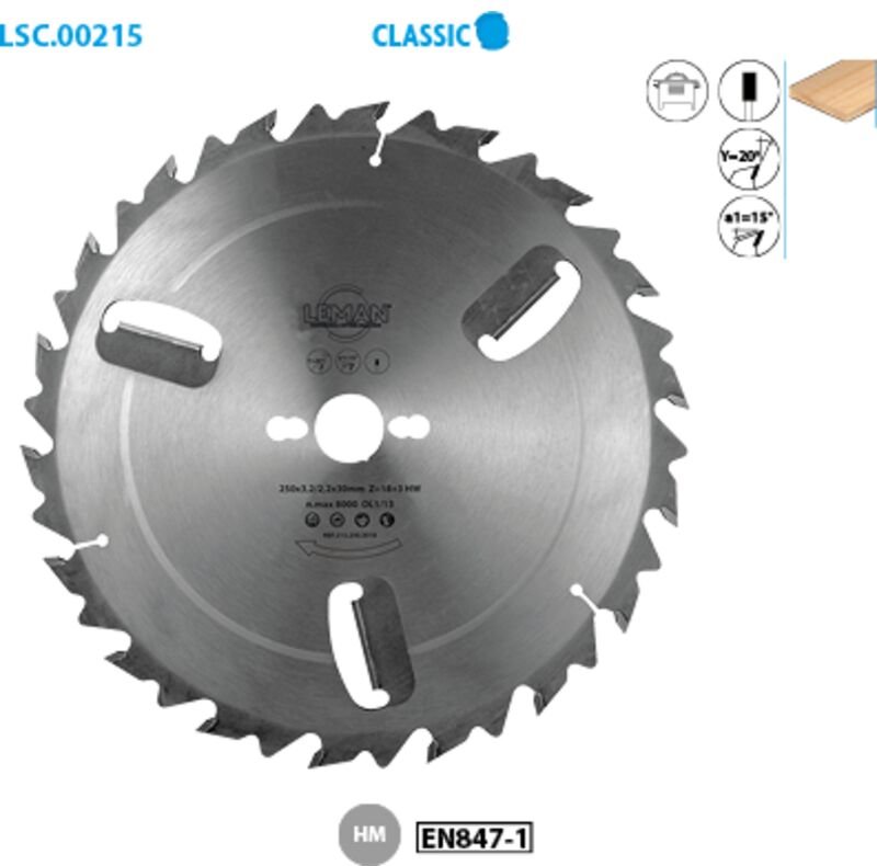 Kreissägeblatt mit Racleurs für den Durchfluss Classic ø 400 Bohrung 30 Stärke 4,0/2,8 mm
