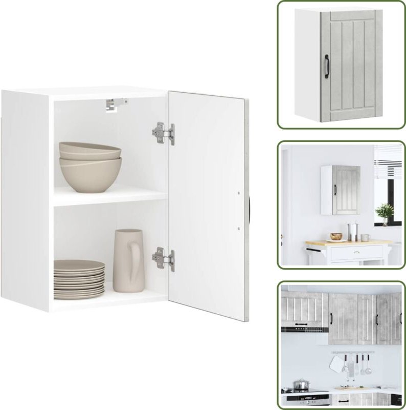 The Living Store - vidaXL Küchen-Hängeschrank Lucca Betongrau Holzwerkstoff