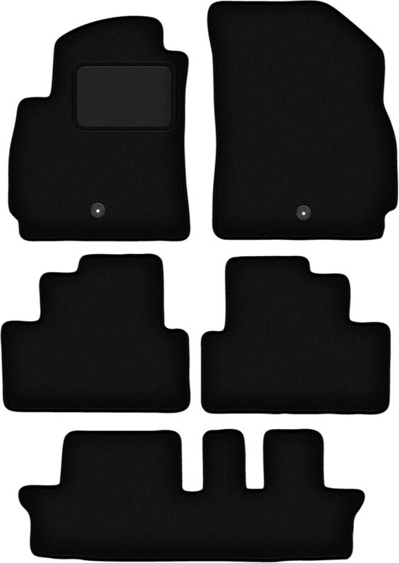 Schwarze Velours-Fußmatten für: CHevrolet Orlando I 7-Sitzer (2011-2015)