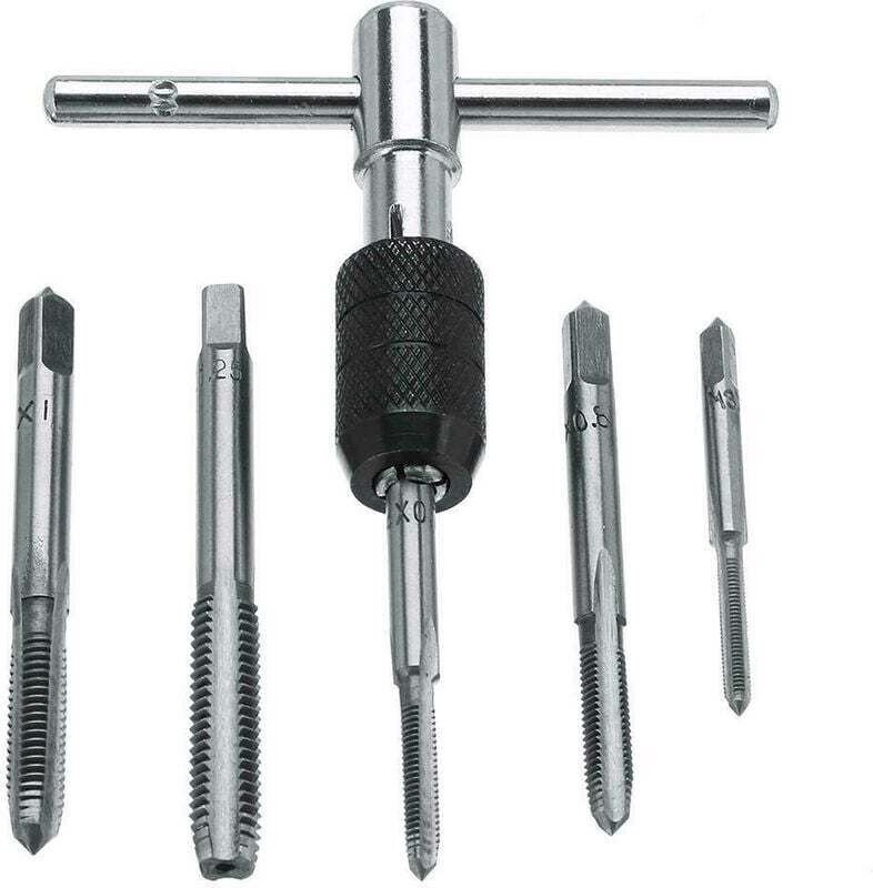 Thumbnail - Ulisem Gewindebohrer-Werkzeugsatz, Handgewindebohrergriff mit 6 geraden Gewindebohrern M3/M4/M5/M6