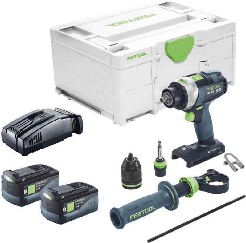 Thumbnail - Festool TPC 18/4 I-Basic Akku Schlagbohrschrauber 18 V 75 Nm + 2x Akku 5,0 Ah + Schnellladegerät + Systainer
