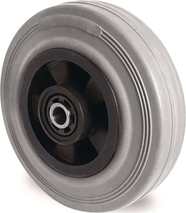 PROMAT Ersatzrad Rad-Ø 80 mm Tragfähigkeit 70 kg Vollgummi grau Achs-Ø 8 mm Na