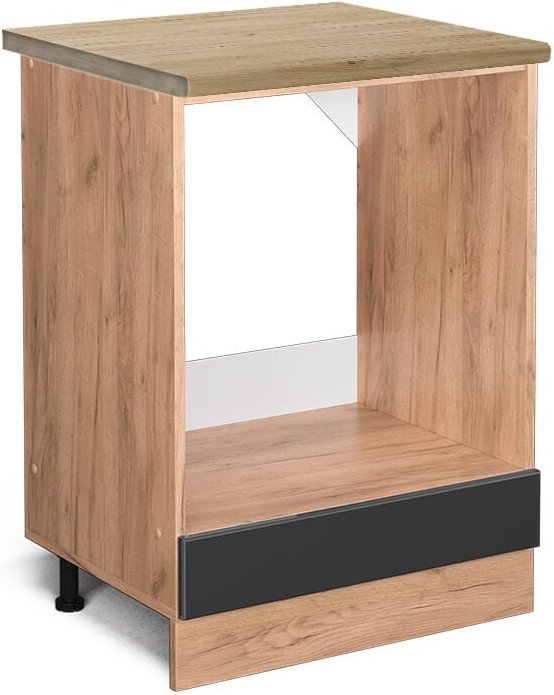 Vicco - Herdumbauschrank R-Line, Anthrazit Hochglanz, 60 cm , ap Eiche