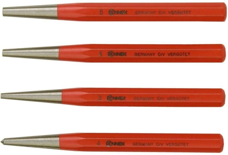 Körner- & Durchschläger-Set 4-teilig Körner