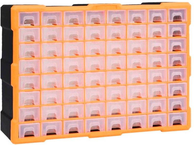 Multi-Schubladen-Organizer mit 64 Schubladen 52x16x37,5 cm Vidaxl