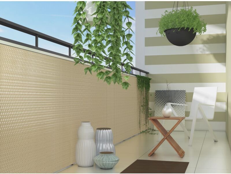 Polyrattan Sichtschutzmatte 300x100cm beige SG03609-RD18