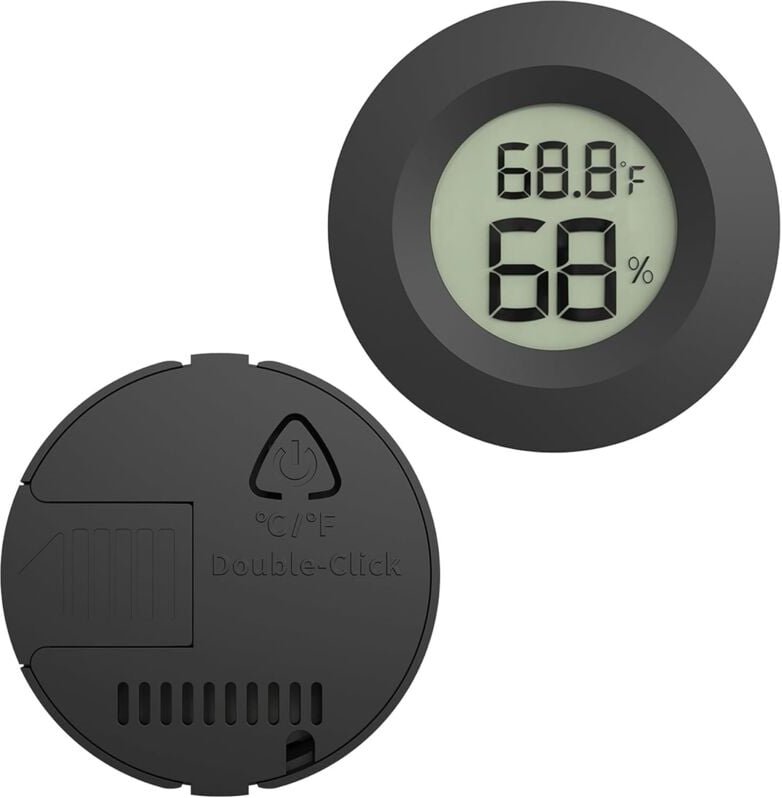 KZQ - 2er-Pack digitales Mini-Hygrometer, Innenthermometer, Hygrometer, LCD-Monitor, Außentemperatur- und Feuchtigkeitsm...