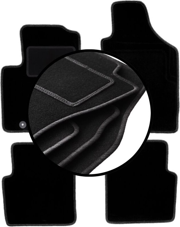 Komplettset Veloursmatten für: Fiat 500 Cabrio, Schrägheck (2007-2013)