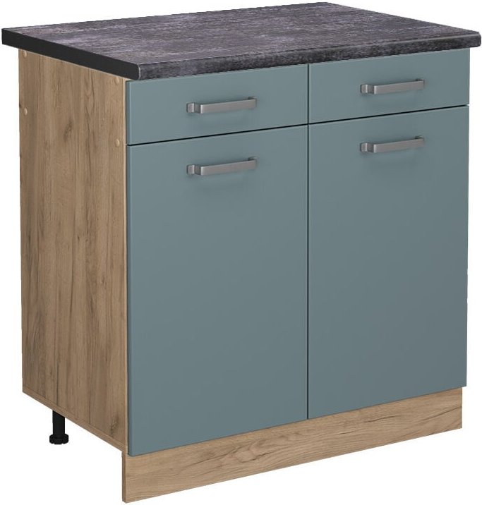 Vicco - Küchenunterschrank R-Line, Blau-Grau, 80 cm , ap Anthrazit
