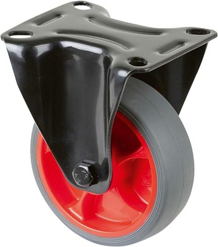 BS Rollen BS Transportrolle L810, Bockrolle Ø 100mm,B 32mm,110kg mit Anschraubplatte,grau