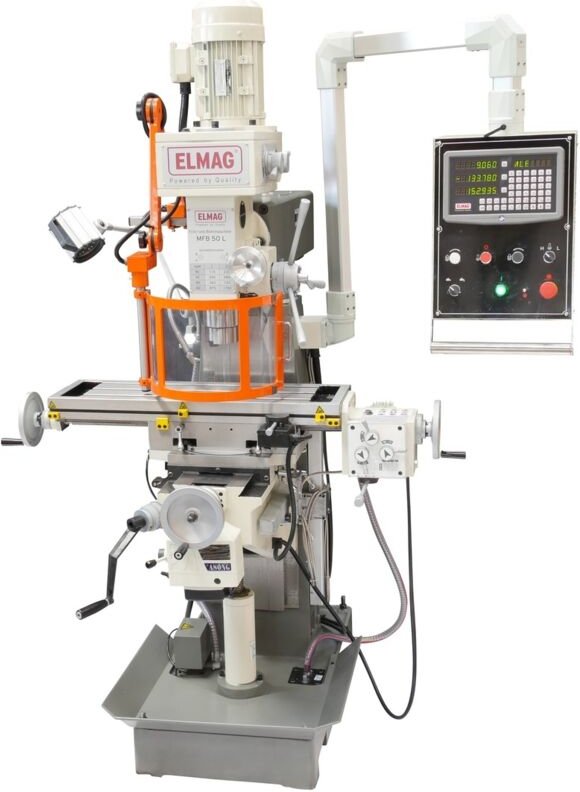 Getriebe Fräs- und Bohrmaschine Modell mfb 50 l inkl. 3-Achs Digitale Positionsanzeige