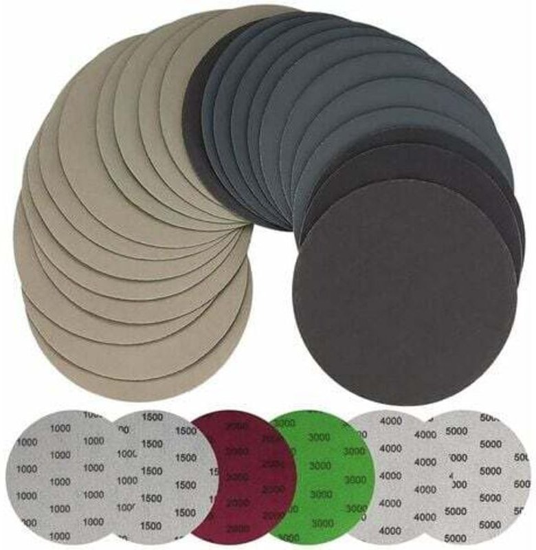 Thumbnail - 125 mm runde Schleifscheiben, Körnung 1000/1500/2000/3000/4000/5000 für Metall und Holz, 30 Stück Exzenterschleifer-Pads...