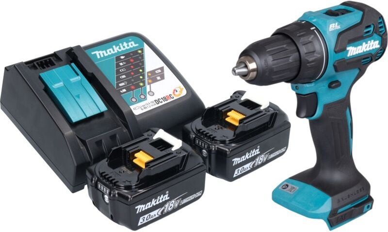 Ddf 490 rf Akku Bohrschrauber 18 v 65 Nm 1/2' Brushless + 2x Akku 3,0 Ah + Ladegerät - Makita