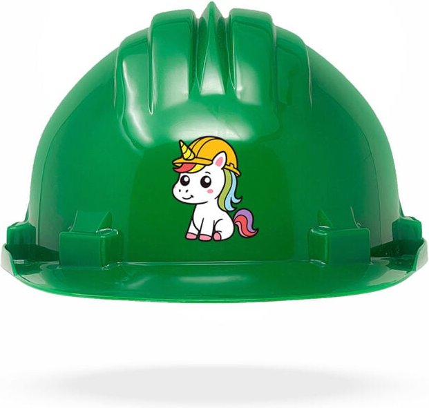 TAMS® Kinderhelm - Drehverschluss Grün Einhorn