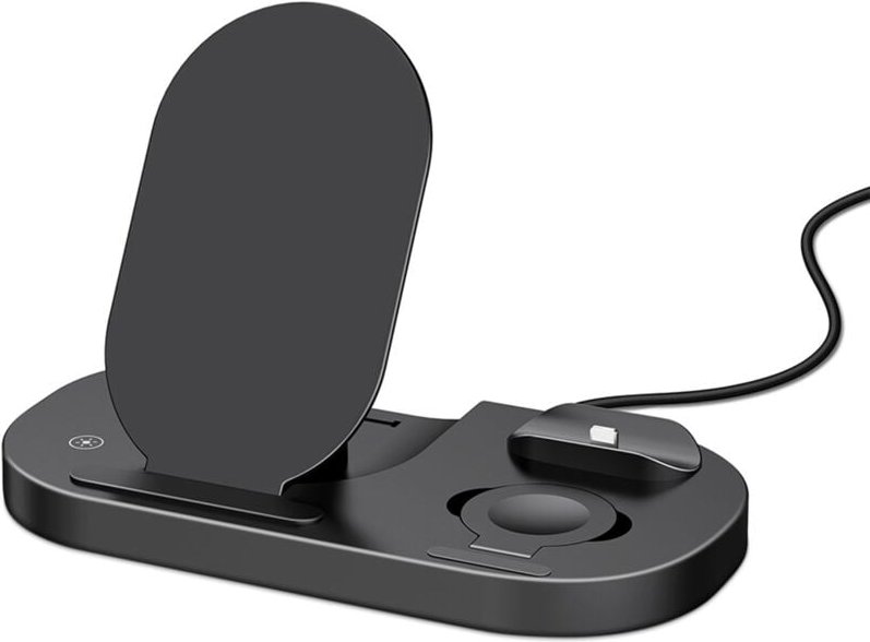 3-in-1 Faltbares kabelloses Ladegerät mit Teleport-Kabel, Hochgeschwindigkeits-Kabellose Ladestation, 15-W-Schnellladedo...