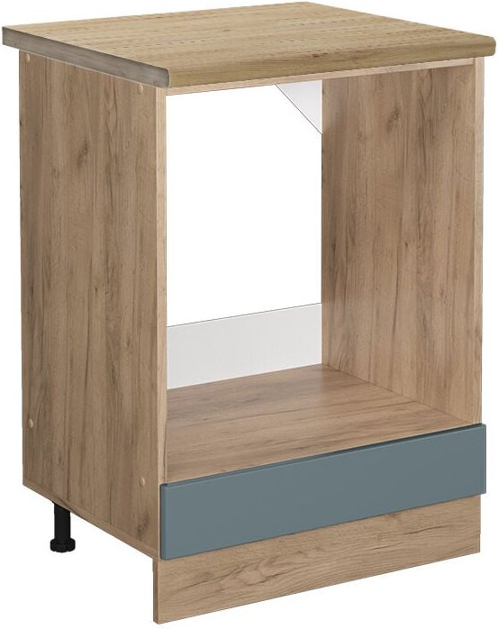 Vicco - Herdumbauschrank R-Line, Blau-Grau, 60 cm , ap Eiche