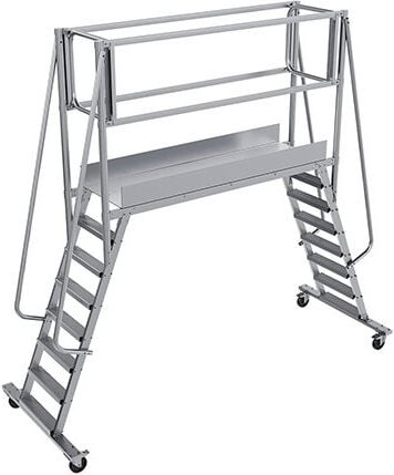 Thumbnail - Mobile Plattformtreppe 10 Stufen - Maximale Arbeitshöhe 4.11m - PONT10-1800-GC