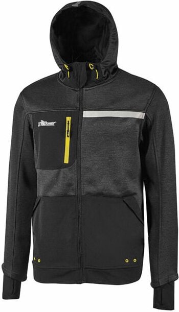 Arbeitskapuzen-Sweatshirt mit Reißverschluss GALAXY - Schwarz S