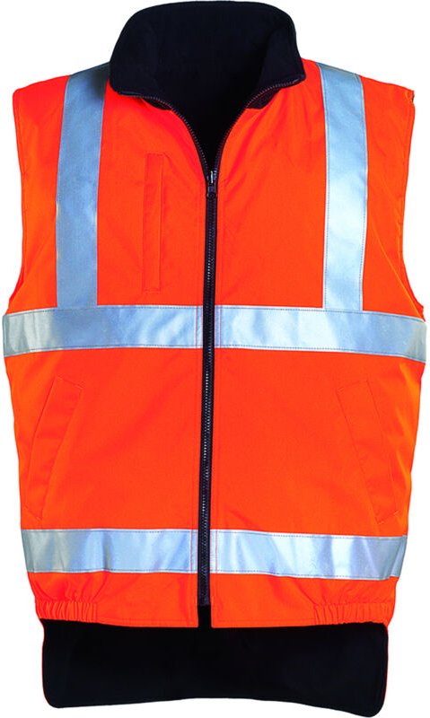 Arbeitsweste aus Fleece ohne Ärmel mit hoher Sichtbarkeit HI-WAY – Neonorange XL – 52/54