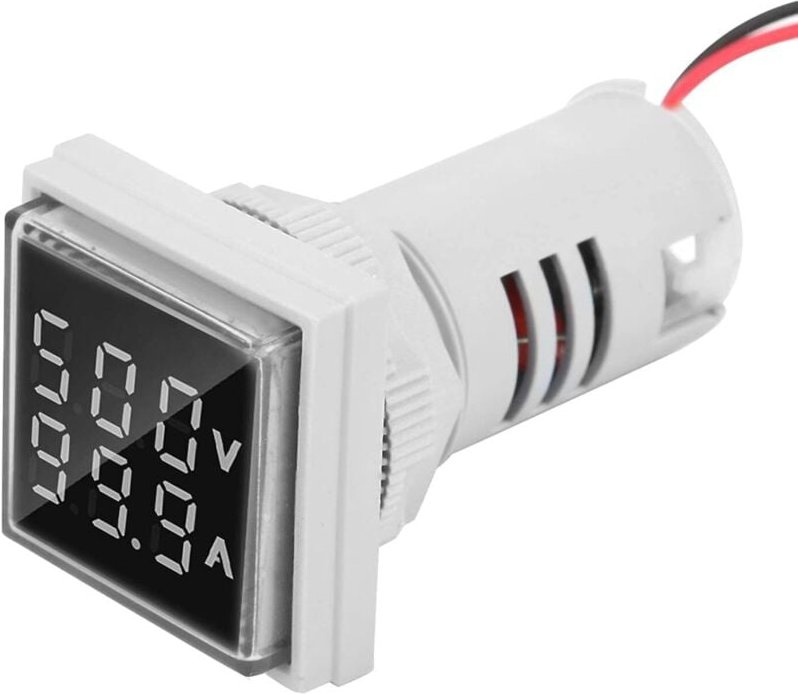 Digitales Voltmeter, LED-Anzeige, digitale Anzeige, Spannungsprüfer, Stromdetektor, 22 mm Doppelanzeige, Voltmeter, Ampe...