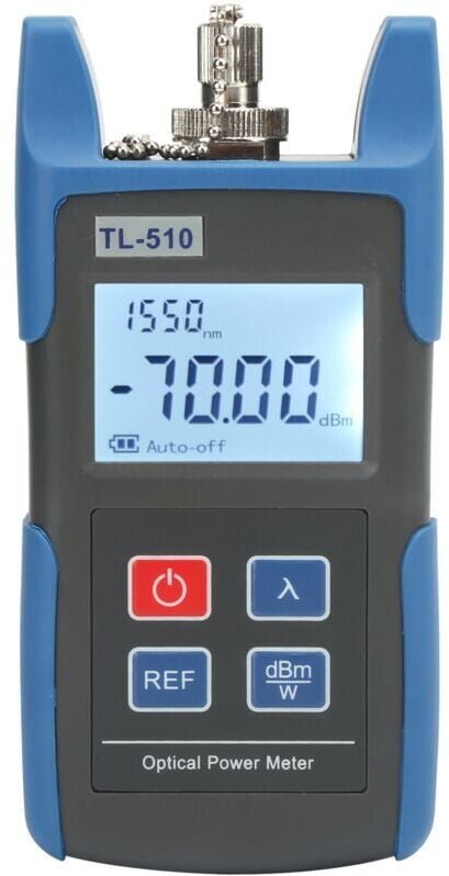 Optischer Leistungsmesser, hochpräzises Messgerät für optische Leistungsdetektoren, 70 + 10 dBm (Batterie nicht im Liefe...