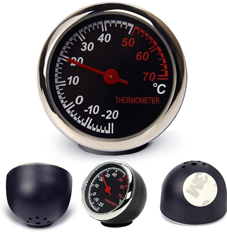 Thumbnail - Ersandy - Auto-Thermometer, mechanische Nadel, analoges Zählwerkzeug, kratzfest, hohe Transparenz und Haltbarkeit, Tempe...