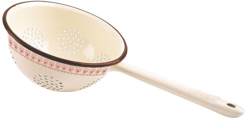 Beige emailliertes Küchensieb TONCA 20 cm