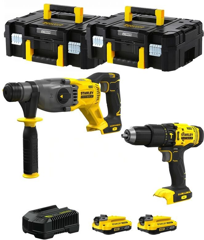 Stanley - FatMax Kit SVK200 (SFMCH900 + SFMCD711 + 2 x 2,0 Ah + Ladegerät + 2 x tstak ii)