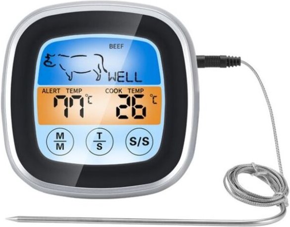 Alovez - bbq Timer Gabel Feld bbq Küche bbq Fleisch Lebensmittel Thermometer
