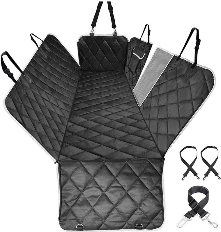 Autositzbezüge für Hunde, Rücksitzbezug mit Sichtfenster, wasserdichter Sitzbankbezug für Auto und suv, Fußball-Plaid (1...