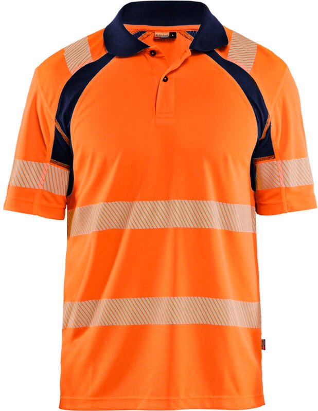 Hochsichtbares Arbeitspolo 3595 - Orange/Navy S