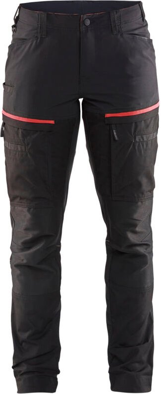 Arbeits-Hosen Wartung Stretch Damen 7166 - Schwarz/Rot L - FR(44) - SE(C42) - Kurz